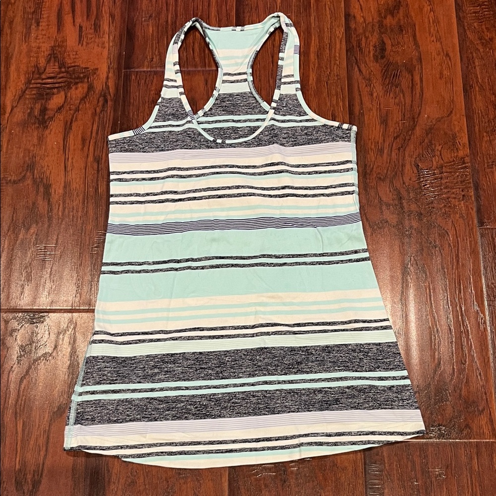 lululemon athletica Striped Tank Top - Blue, White, Gray